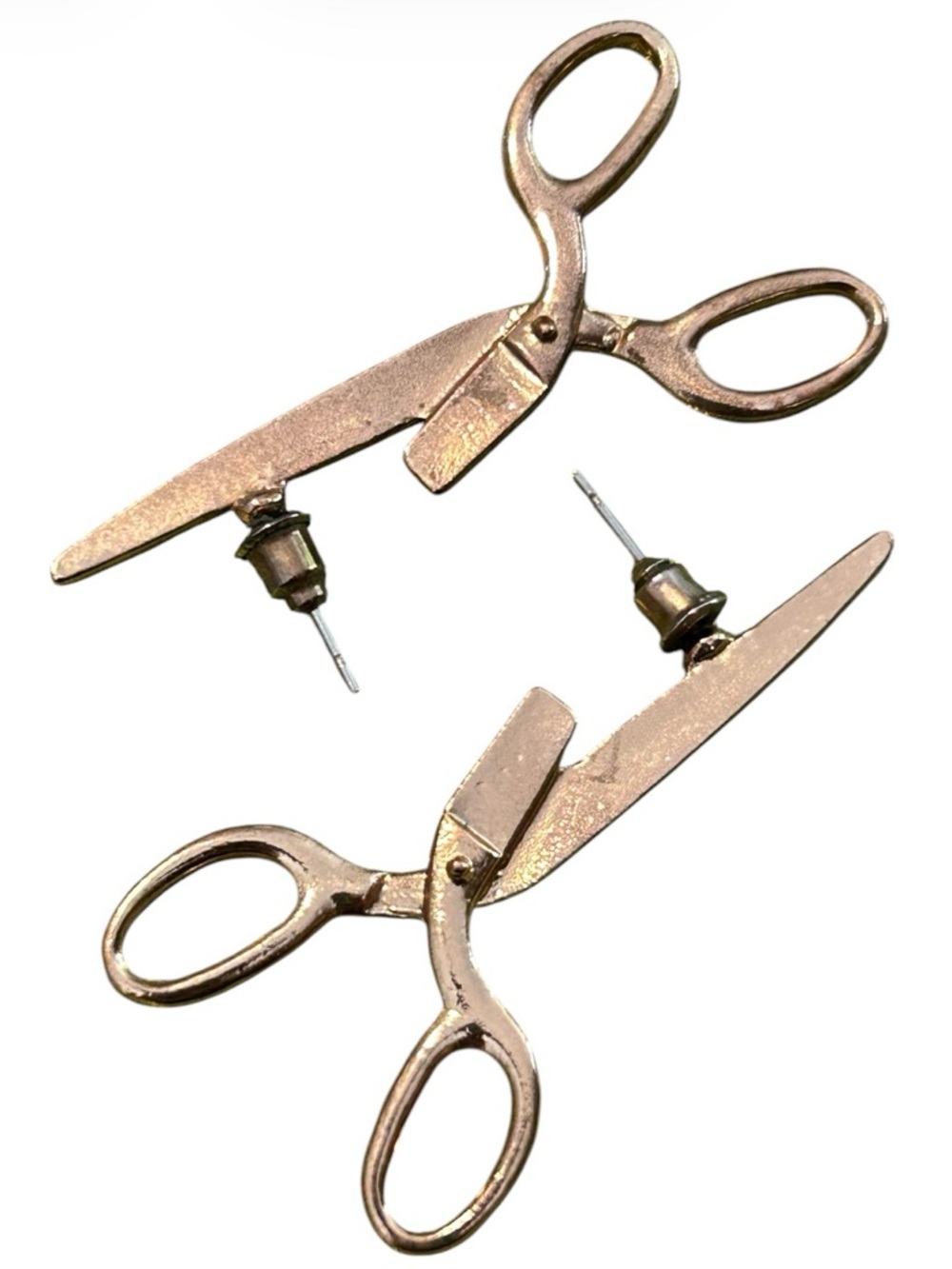 Gold Scissors-Shaped Earrings - Perfect for Crafters or Hair Dressers